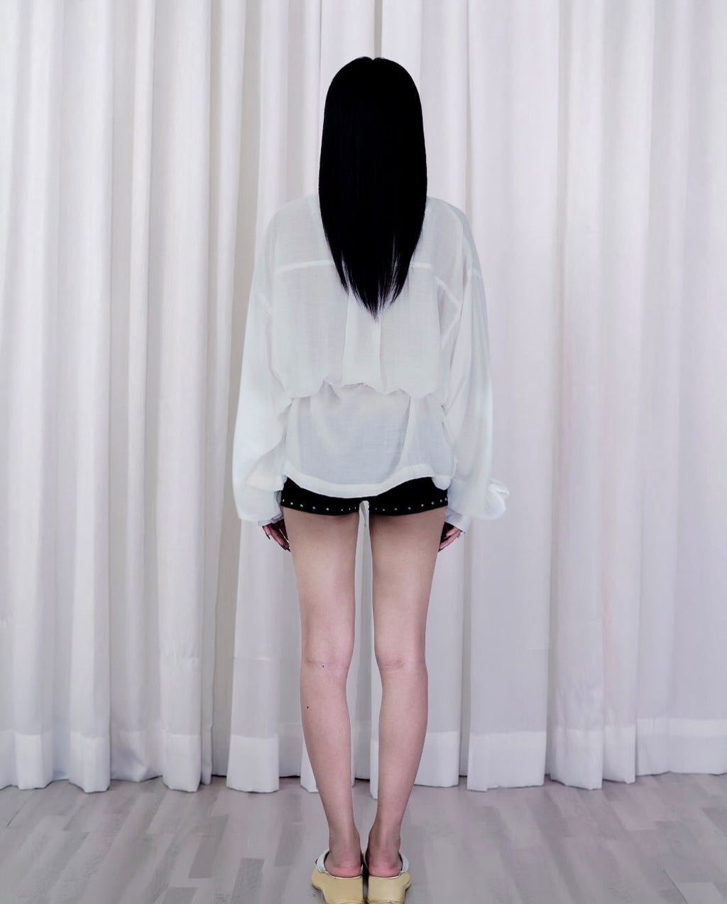 Mandarin Collar Silhouette Shirt