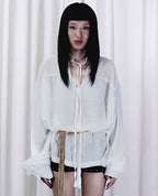 Mandarin Collar Silhouette Shirt