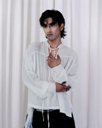 Mandarin Collar Silhouette Shirt